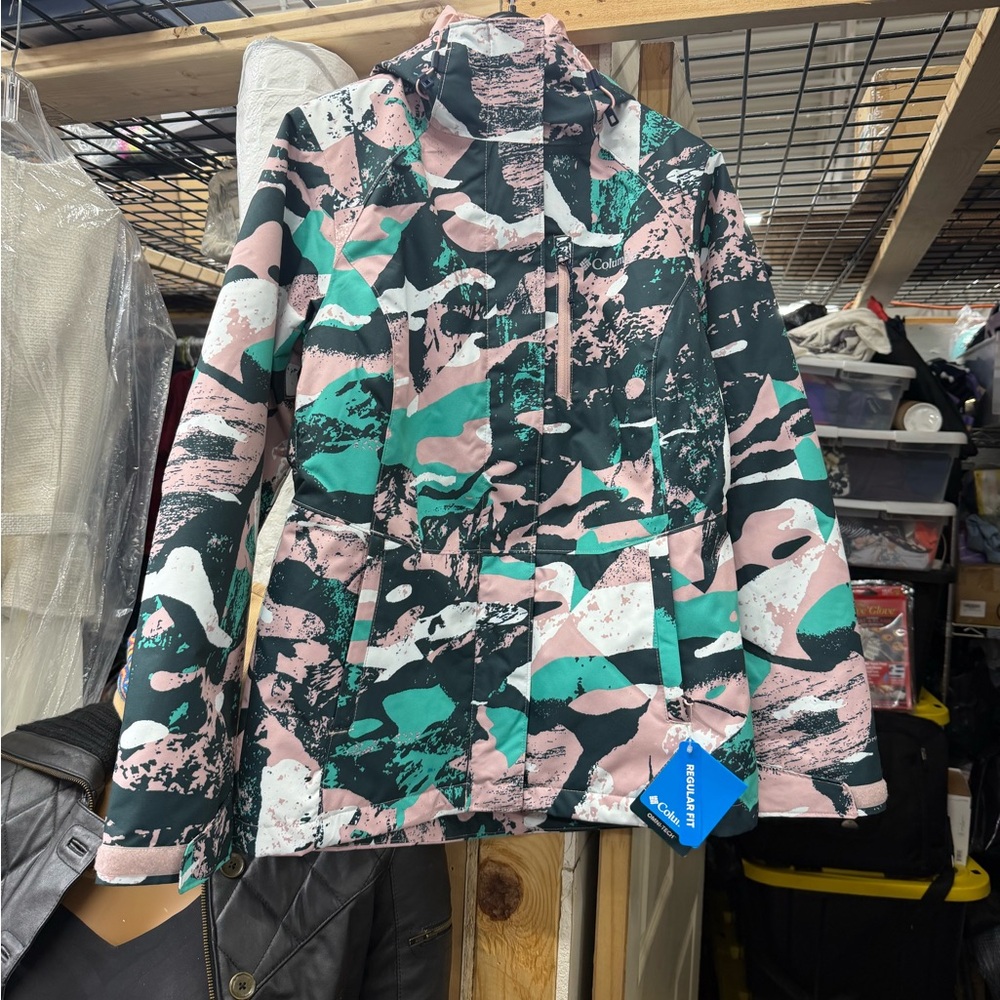 Columbia Pink and Green Outdoor Jacket
